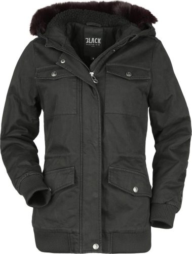 Black Premium by EMP Winter Jacket With Fake Fur Hood Dámská zimní bunda cerná/šeríková
