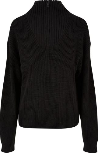 Urban Classics Ladies Oversized Knit Troyer Pletený svetr černá