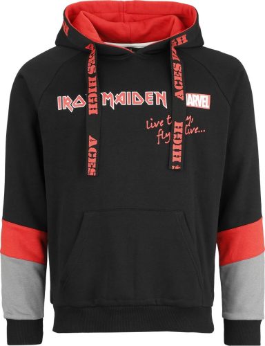 Iron Maiden Iron Maiden x Marvel Collection Mikina s kapucí Černá / šedá / červená