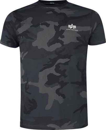 Alpha Industries Kamufláž tričko s potiskem na zádech Tričko šedá/cerná