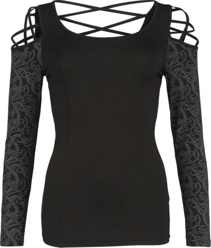 Black Premium by EMP Longsleeve with Cold-Shoulder Detail Dámské tričko s dlouhými rukávy černá