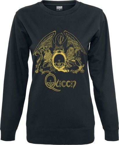 Queen Crest Logo Gold Mikina černá