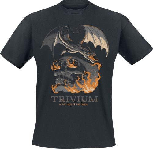 Trivium Flaming Skull Black Tričko černá