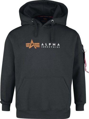 Alpha Industries Mikina s logem Alpha Mikina s kapucí černá