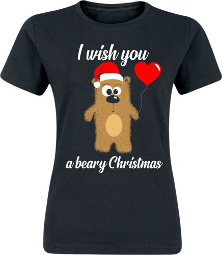 Tierisch I Wish You A Beary Christmas Dámské tričko černá