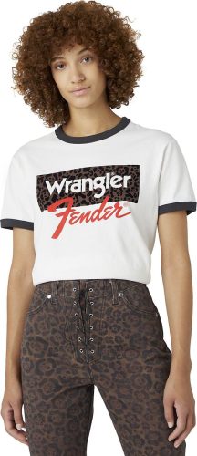 Wrangler Tričko s kontrastními lemy Fender Dámské ringer tričko bílá