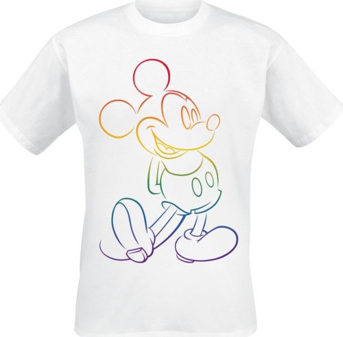 Mickey & Minnie Mouse Rainbow Mickey Tričko bílá