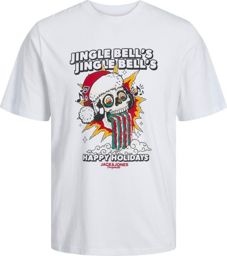 Jack & Jones Tričko Christmas Skull Tričko bílá
