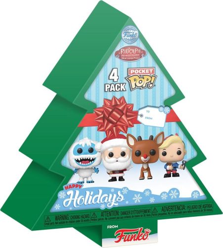 Rudolph mit der roten Nase Happy Holidays Tree Box 4er Pack Pocket Pop! Klíčenka vícebarevný