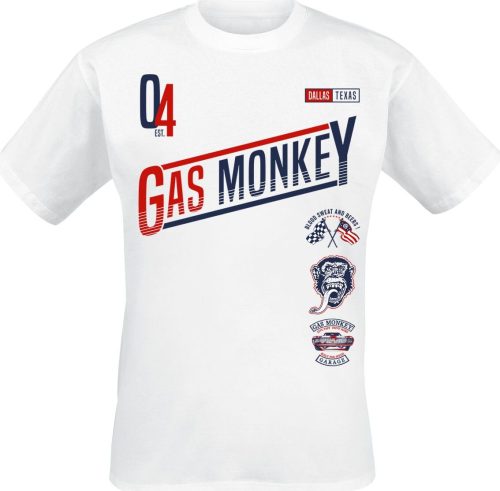 Gas Monkey Garage Emblems Tričko bílá