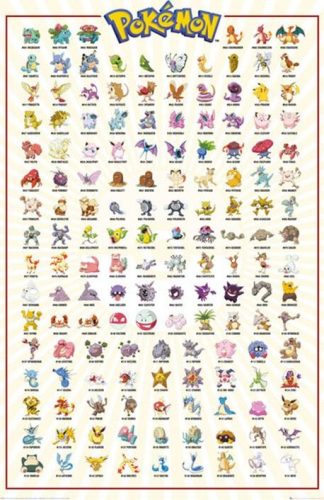 Pokémon Kanto 151 plakát vícebarevný