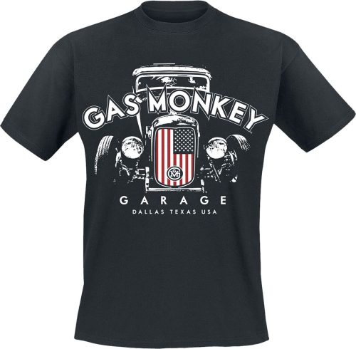 Gas Monkey Garage US Flag Grill Tričko černá
