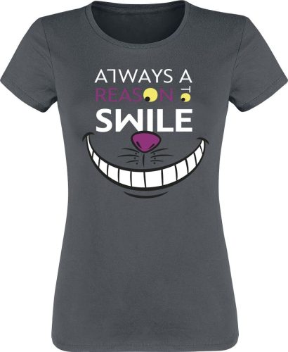 Alice in Wonderland Grinsekatze - Always A Reason To Smile Dámské tričko šedá