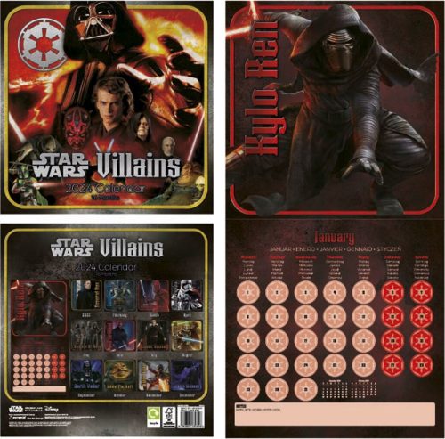 Star Wars Kalendář na zeď Villains 2024 Nástenný kalendář vícebarevný