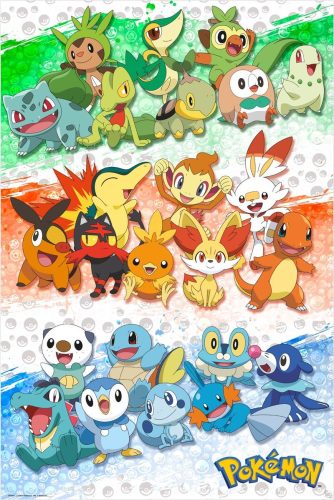 Pokémon First Partners plakát vícebarevný