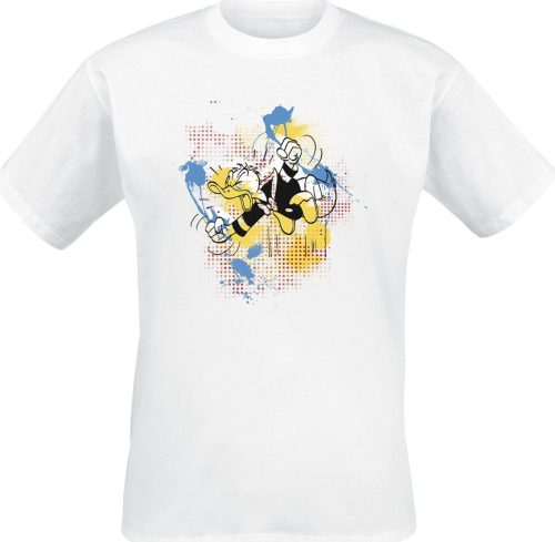 Mickey & Minnie Mouse Donald Duck - Scream Paint Blobs Tričko bílá