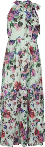 QED London Maxi šaty s květovým potiskem a zavazováním kolem krku Šaty vícebarevný