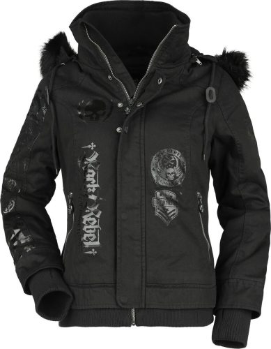 Rock Rebel by EMP Zimní bunda s lesklými potisky Dámská zimní bunda černá