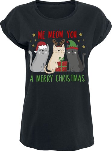 Sprüche We Moew You A Merry Christmas Dámské tričko černá