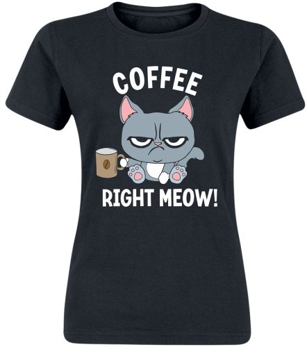 Tierisch Coffee Right Meow! Dámské tričko černá