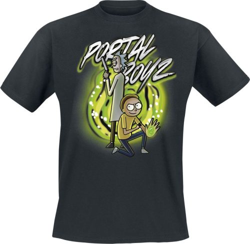 Rick And Morty Portal Boyz Tričko černá