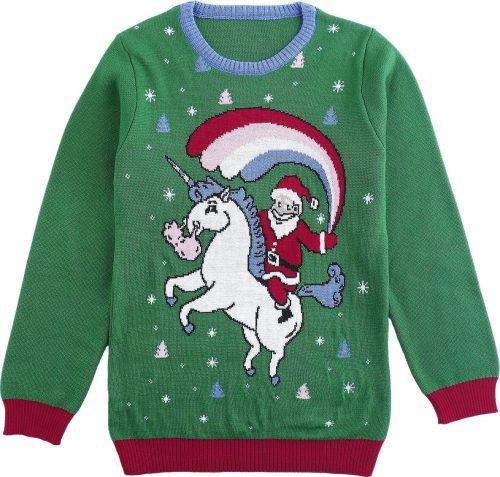 Ugly Christmas Sweater Unicorn And Santa detská mikina vícebarevný