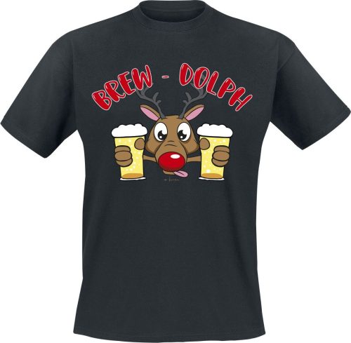 Alcohol & Party Brew-Dolph Tričko černá