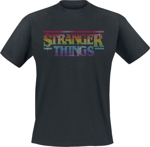 Stranger Things Stranger Things Rainbow Dot Logo Tričko černá