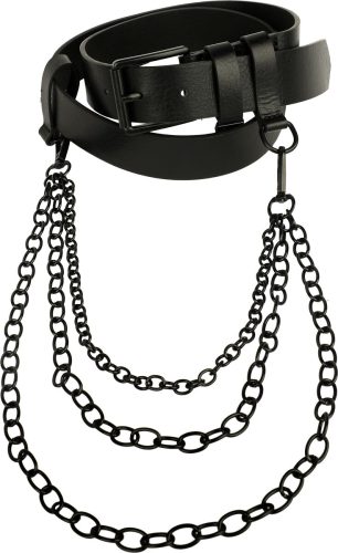 Urban Classics Belt with Chain Opasky z umělé kůže černá