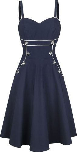 Voodoo Vixen Šaty s rozšířenou sukní Claudia Nautical Šaty námořnická modrá