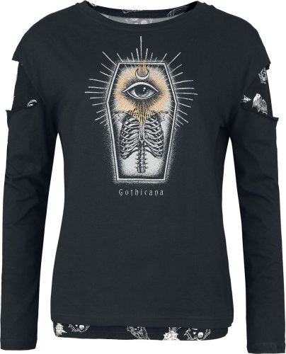 Gothicana by EMP Dvouvrstvé tričko s dlouhými rukávy Dámské tričko s dlouhými rukávy černá