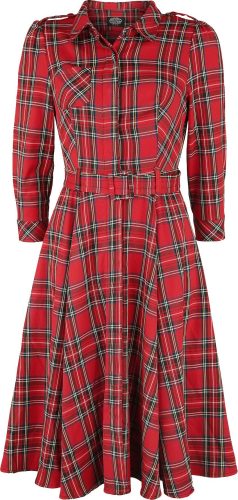 H&R London Červené kárované šaty Evie Šaty cerná/cervená