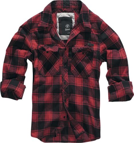 Brandit Checkshirt Košile cervená/cerná