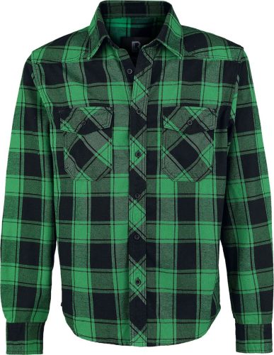 Brandit Checkshirt Košile zelená/cerná