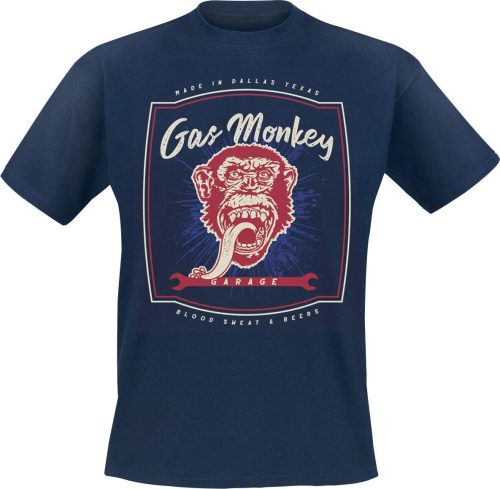 Gas Monkey Garage Made In Dallas Tričko námořnická modrá