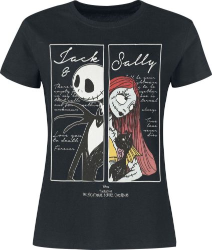 The Nightmare Before Christmas Jack & Sally Dámské tričko černá