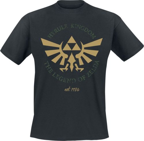 The Legend Of Zelda Hyrule Crest Tričko černá