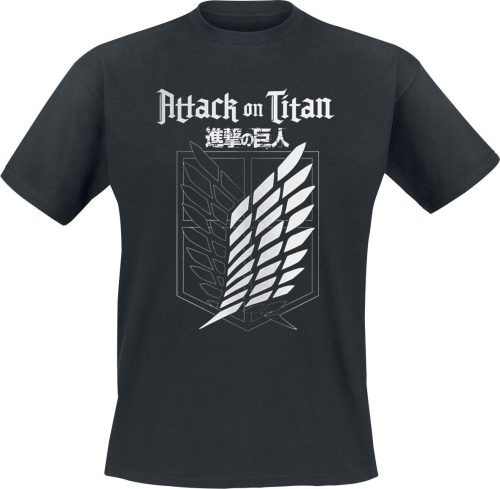Attack On Titan Outlined Scout Crest Tričko černá