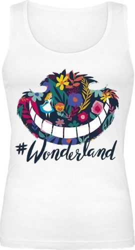 Alice in Wonderland Grinsekatze - Flowers Dámský top bílá