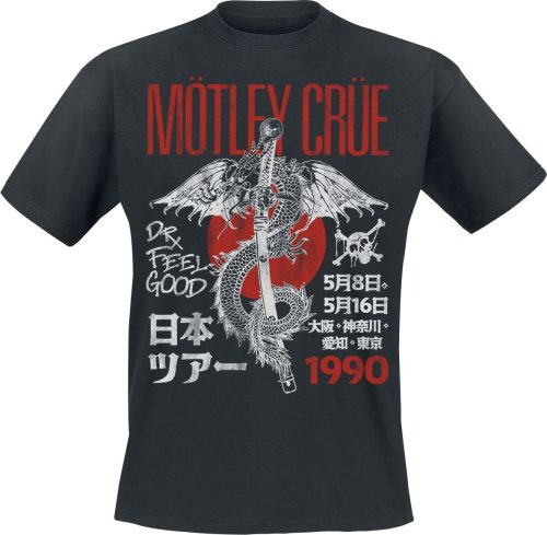 Mötley Crüe Japanese Dr. Feelgood Tour Tričko černá