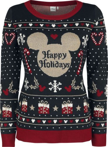 Mickey & Minnie Mouse Happy Holidays Pletený svetr vícebarevný