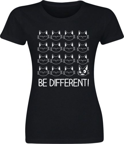 Be Different! Be Different! - Katze Dámské tričko černá