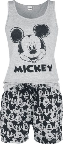 Mickey & Minnie Mouse Face pyžama šedá/cerná