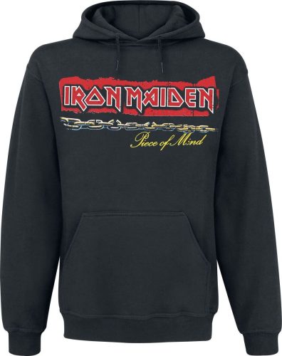 Iron Maiden POM Red Strip Logo Tracklist Mikina s kapucí černá