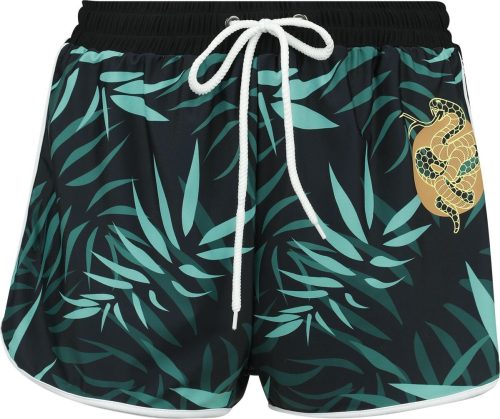 RED by EMP Swim Shorts With Palm Trees Spodní díl plavek cerná/zelená