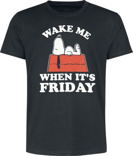 Peanuts Snoopy - Wake Me When It´s Friday Tričko černá