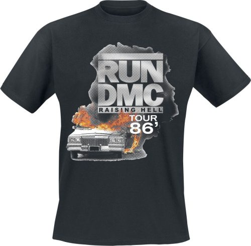 Run DMC Burning Cadillac Tour 86 Tričko černá