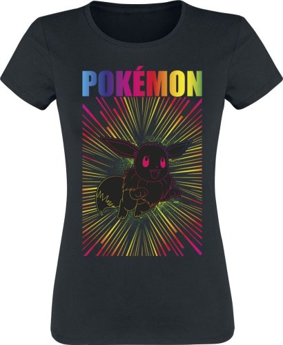 Pokémon Evoli - Regenbogen Dámské tričko černá
