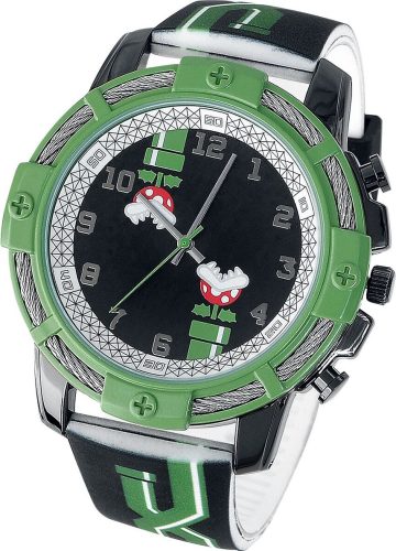 Super Mario Piranha Náramkové hodinky cerná/zelená