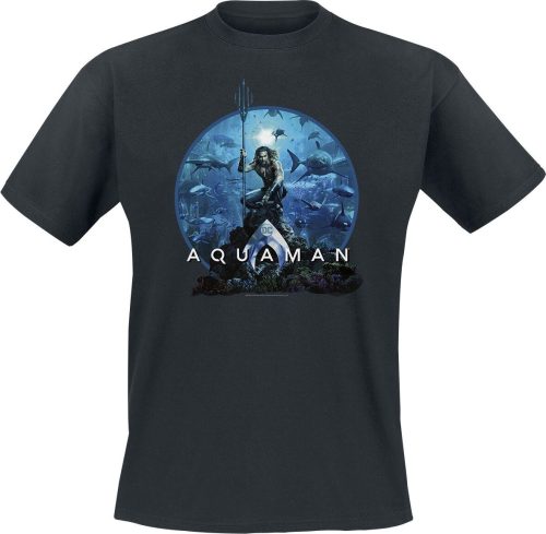 Aquaman Circle Poster Tričko černá